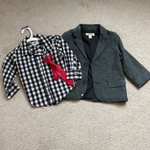 Boy dress up shirt with blazer and a tie